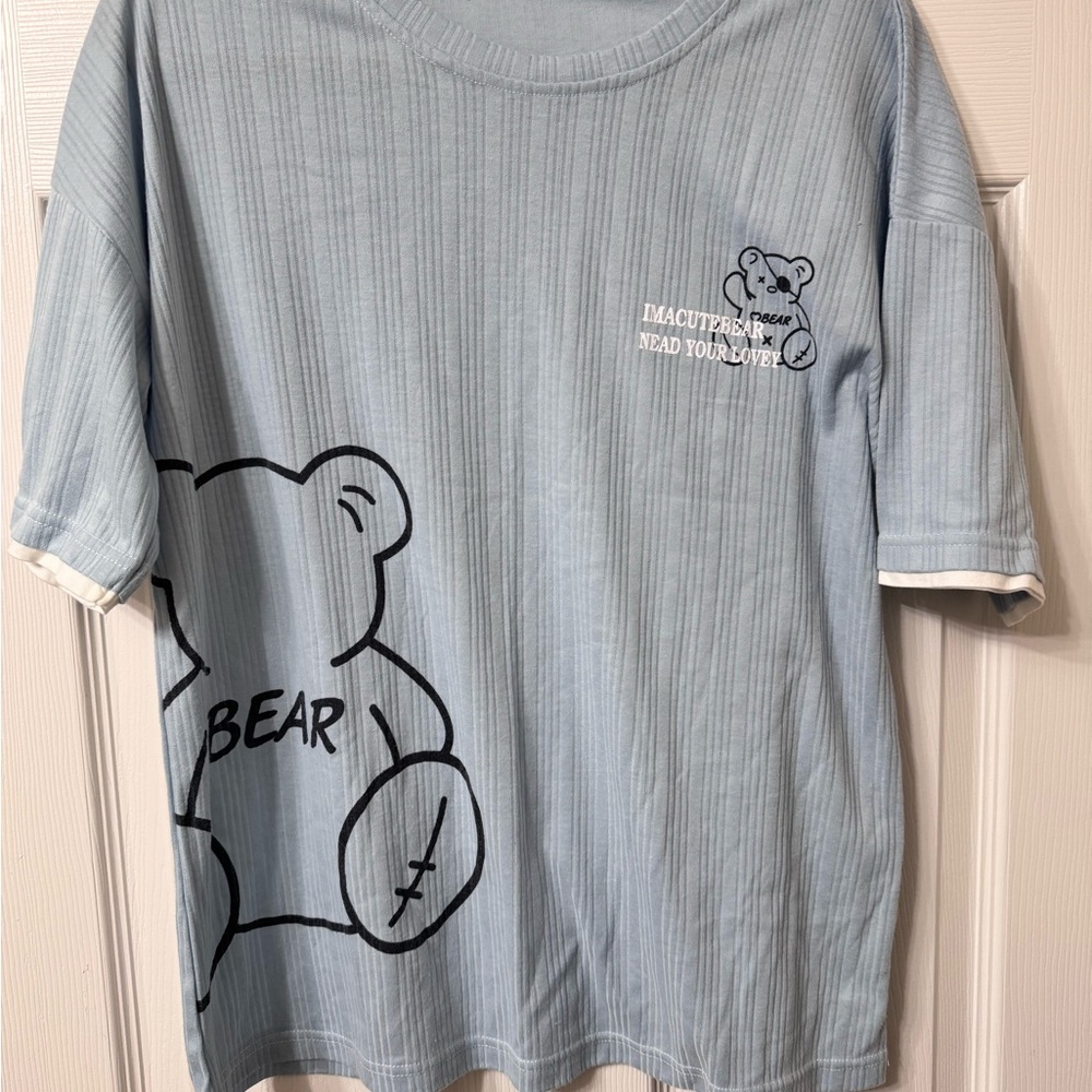 Blue Graphic Bear PJ/Lounge Set